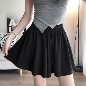 High Waist Copper Ammonia Short Pants Womens Summer Miniature 2024 New Style Pleated Half Skirt Pants Ballet Style
