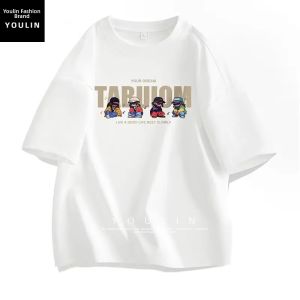 YOULIN | American Retro Comic Printed Short Sleeve T-Shirt Heavy Cotton