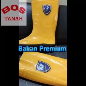 Sepatu boot kuning PVC karet tinggi 38cm Safety Boots Anti air Wilmer