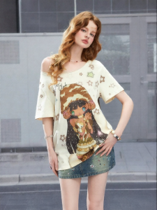 Unifree | Starry Print Loose Short Sleeve T-Shirt