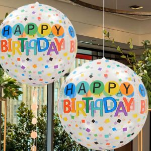 20INCH COLORFUL BOBO Printed Transparent Bobo Balloon Foil DIY Balloon Party Belon Birthday Party WHOLESAL