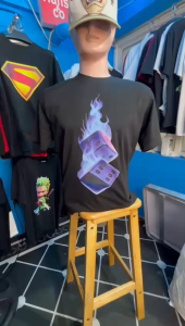 Kaos Pria Model Terkini Trending Motif 3D Bahan katun 24s Dadu Neon H0738