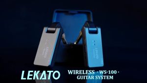 LEKATO WS-100 Wireless Guitar Transmitter Receiver with Charging Box 2.4Ghz Wireless Guitar System