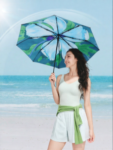 Beneunder | Floral Double Layer Anti-UV Folding Umbrella 3 Sections