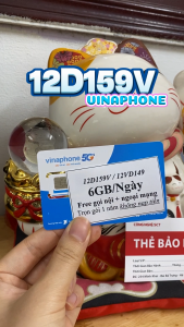 Sim Vina 4G 5G 12D159V Trọn Gói 12 Tháng Miễn Phí 6GB/Ngày Tốc Độ Cao - Gọi Điện Thoải Mái Với 1500 Phút Nội Mạng 200 Phút Ngoại Mạng - Không Lo Phát Sinh Chi Phí | FREESHIP - CHƯA KÍCH HOẠT.