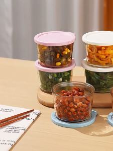 6pcs Glass Food Storage Containers with Flip-Top Lids Reusable Kitchen Canisters for Freshness Multi-Purpose Containers