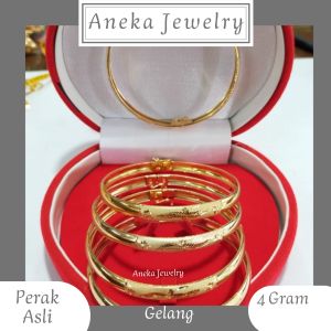 Gelang Bangkok Ukir Doff Kuning  Perak 925