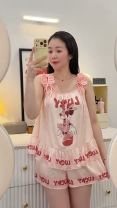Bộ Đồ Ngủ Nữ HEUN YOUNG Bộ Lụa Dây Hoa In Thiết Kế Lụa Latin Cao Cấp Mềm Mịn Mặc Nhà Dưới 60kg