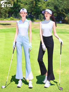 Spring Summer New Golf Ball Womens Pants Quick Dry Micro Flared Pants Elastic Waist Slimming Sports Ball Pants