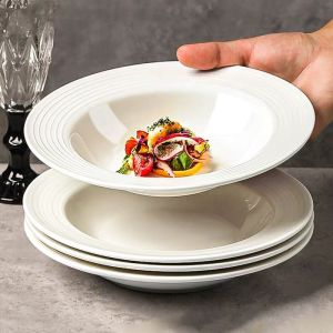 Đĩa Tròn Sứ Trắng Đơn Giản Đĩa Ăn Tối Kiểu Bắc Âu Đĩa Tròn Chống Nhiệt Có Thể Giặt Máy Có Thể Chịu Nhiệt Trong Lò Dùng Cho Mọi Đối Tượng
