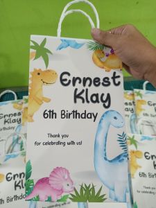 10pcs Dino d6 theme customized lootbags