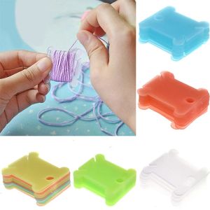100PCS mixed color Plastic Rolling Thread Board Cross Stitch Storage Holder Sewing Bobbin Card Thread Organizer Embroidery Needleworks