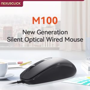 NexusClick Ergonomic Wired Silent Mouse5 Million Click Lifespan 1200 DPI Quiet Plug and Play Durable Office Computer Mice