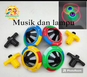 Mainan Anak Gangsing Putar Musik Dan Lampu ukuran Besar