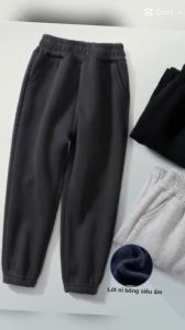 Quần nỉ lót bông bé trai 29-45kg Mamdadkids quần nỉ bông cho bé 5 tuổi đến 14 tuổi