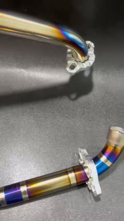 Cổ pô Titanium 100% dành cho WAVE ,DREAM,CUP ,67 phi 27 FOM ZIN hàng chuẩn gia công độc quyền tại xưởng