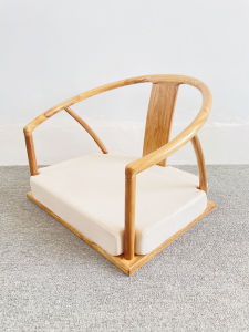 Japanese Style Window Seat Chair Backless Old Elm Wood White Raw Material Low Chinese Chair Circle Chair Tatami Owner Chair