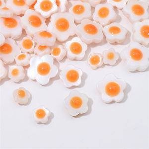 5PCS 6/8/10mm nước ngọt tự nhiên hạt vỏ sò fritillaria trứng hạt hình hoa cho vòng đeo tay vòng cổ tự làm Phụ kiện làm đồ trang sức