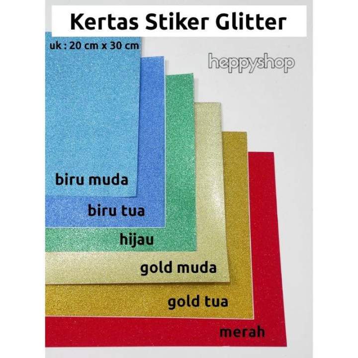 (Per 3 pcs) Kertas Stiker Glitter, Sparkling Stickers Paper | Lazada ...