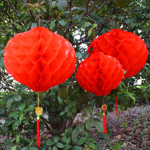 YESPERY 6-18 inches Chinese New Year Red Lanterns Waterproof Thicken Honeycomb Ball Pendant 2026 Festival Decoration