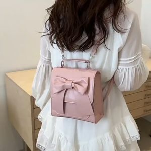 Bow Shaped Backpack WomenS College Style Multifunctional Backpack Versatile Single Shoulder Diagonal Cross Bag