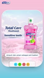 TOTAL CARE Anti Bacterial Mouth Wash 250ml | Coolmint | Sensitive Teeth
