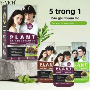 Dầu Gội Nhuộm Tóc Thảo Dược Tự Nhiên Nguyên Chất 5 Trong 1 Dạng Bọt Chiết Xuất Từ Thực Vật Dành Cho Tóc Bạc Không Gây Kích Ứng Dành Cho Cả Nam Và Nữ