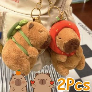 🔥8-Style🔥 New Cartoon Capybara Plush Keychain Funny Capibala Fluffty Hanging Ornament Bag Key Padlock Pendant Decor for Kids Friend Birthday Gift
