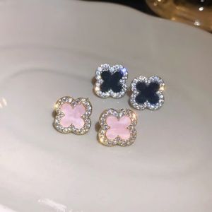 KAQI | Bông Tai Cao Cấp Hình Clover Hồng