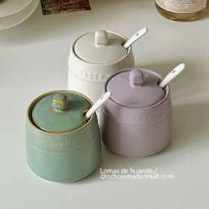 Lọ Gia Vị Phong Cách Instagram Cổ Điển Lọ Muối Lọ Đựng Đường Gốm Sứ Lọ Gia Vị Nhà Hàng Đơn Lọ Dầu Ớt Cá Tính Sáng Tạo