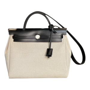 Handcrafted Fashionable Canvas Leather Handbag 31cm Top Layer Cowhide No LOGO Commuter Bag Luxury Style Detachable Shoulder Strap