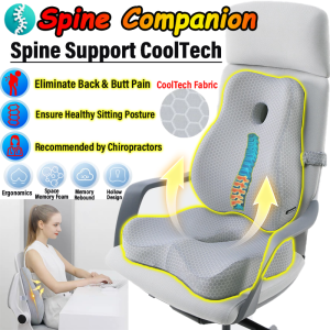 👩‍⚕️Medical grade waist and back support💯Ergonomic Spine Support Combo Cushion - Back Waist Lumbar Spinal Memory Foam Sitting for a long time without getting tired Waist and hip protectors，for Office Chair Car Home