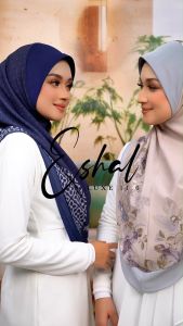 TUDUNG SARUNG 2 LAYER ESHAL LUXE PRINTED AZ CLOVER