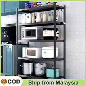 5 Tier Stainless Steel Storage Rack Pots Microwave Oven Storage Rack Kitchen Shelf Rak Dapur Household Storage Shelf