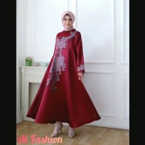 PUTRI AISYAH GAMIS - GAMIS HASNA MOTIF 3 - GAMIS PESTA TILE BORDIR