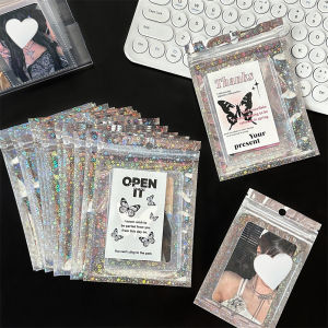 20 Pcs Double Sided Laser Star Self Sealing Bag Flash Sealed Bag Pendant Jewelry Food Laser Bag Fashionable Packaging Bag