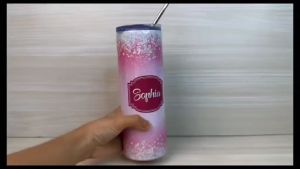 Transfer it Personalized name 600 ml Sparkiling Stainless Tumbler w/ Straw Gift giveaway Souvenir