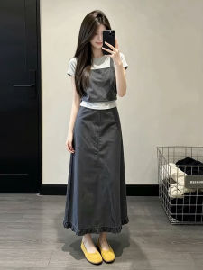 NIUVIES | Đầm Dài Màu Xám Thu Hút
