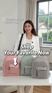 CJY SHOP#8222 Fashion 12inches backpack for Women features top carrying handle and adjustable shoulder straps.
