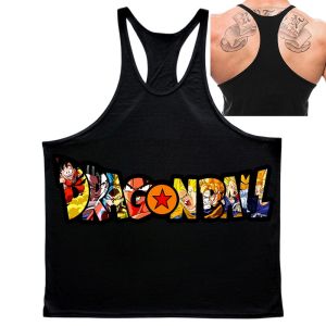 Bandai | Dragon Ball Enthusiast Fitness Vest Mens Sleeveless Shirt American Street Loose Breathable Quick Drying Top Sweatshirt