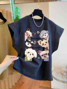 Áo Thun Cotton Tay Ngắn Mùa Hè Thiết Kế Mới Dễ Thương Cho Nữ Cổ Tròn in Họa Tiết Hoạt Hình Phong Cách Hàn Quốc Dáng Rộng Thường Ngày