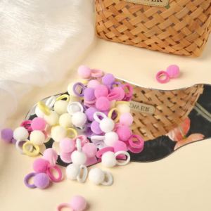 50pcs/Set Kids Elastic Hair Rope Girls Plush Ball Rubber Band for Children Sweets Scrunchie Hair Bands Baby Hair Accessories