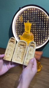 Bộ Tượng Phật Gỗ 3 Mảnh Gấp Gọn (Đại Thế Chí - A Di Đà - Quán Thế Âm)