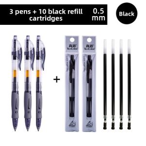TrueColor | Automatic Press Black and Red Ink Pens 12 Pack 0.5mm