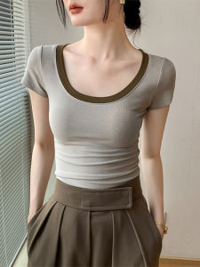 GEBEISHANG | New Summer U-Neck Slim Short Sleeve Women T Shirt