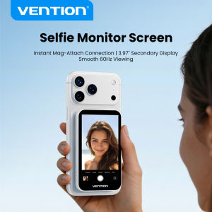 Vention Magnetic Selfie Screen Monitor Expansion Screen 3.97-Inch 60Hz for iPhone 17 16 15 14 Pro Max Samsung Galaxy S24 S23 Redmi K80 K70 Ultra Note 11 Pro