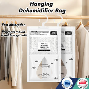 🇸🇬10pcs Hanging Dehumidifier Bag Moisture Absorber | Cabinets Toilet Curtain Rod | Humidity Mold Packet