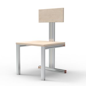 Designer Industrial Aluminum Profile Chair Simple Solid Wood Backlit Ocean Board Chair Home Furniture Master Design