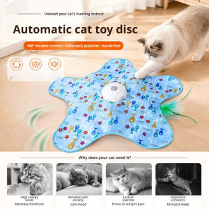 Interactive Cat Toy Hide and Seek Feather Automatic Self Play USB Rechargeable Boredom Relie for Cats Kittens