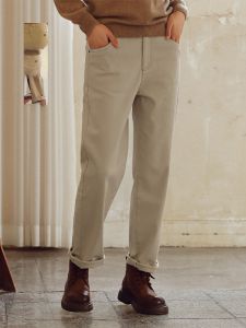 WUSEWUWEI | Colorless Odorless Thickened Casual Straight Leg Pants High Waist Long Trousers For Women Shopping Mall Spring Autumn Fashion